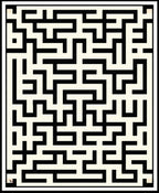 Black and White Geometric Maze Design Rug