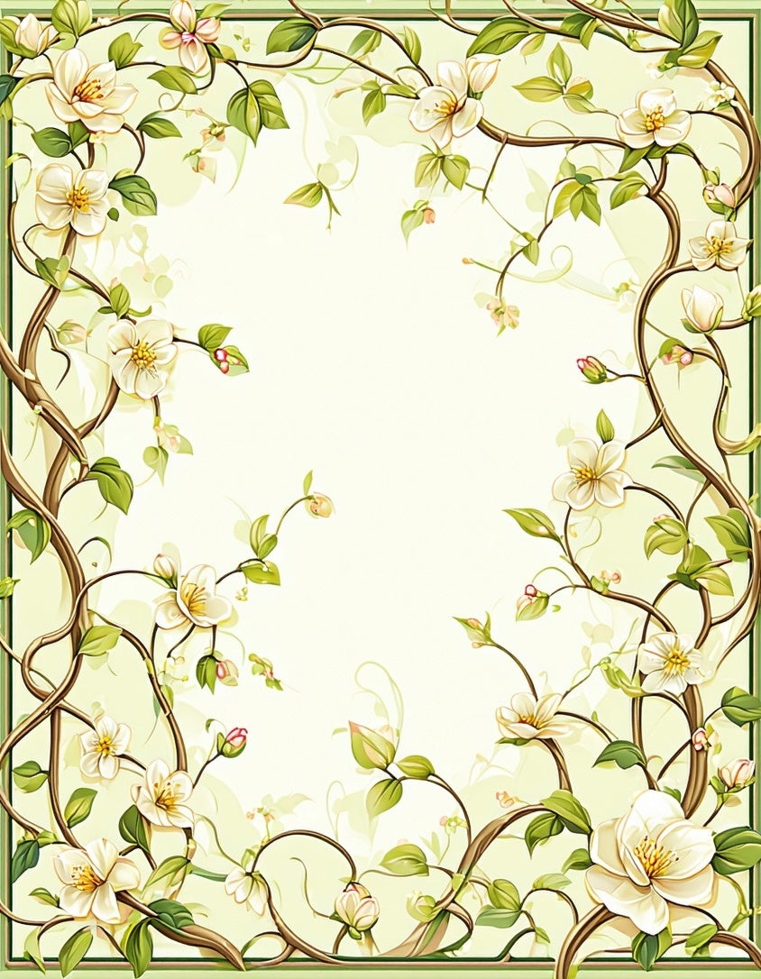 Floral Vine Delicate Pattern Rug
