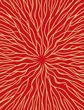 Red and Yellow Radial Organic Pattern Rug