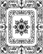 Elegant Abstract Floral Scrollwork Design Rug