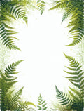 Lush Green Fern Forest Border Rug