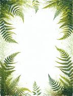 Lush Green Fern Forest Border Rug