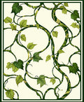 Art Nouveau Vine Leaf Pattern Rug
