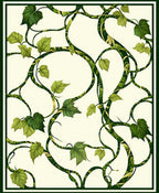 Art Nouveau Vine Leaf Pattern Rug