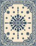 Traditional Scrollwork Floral Medallion Design Rug