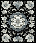 Elegant Gray Floral Pattern Rug