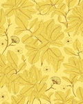 Yellow Botanical Line Art Pattern Rug