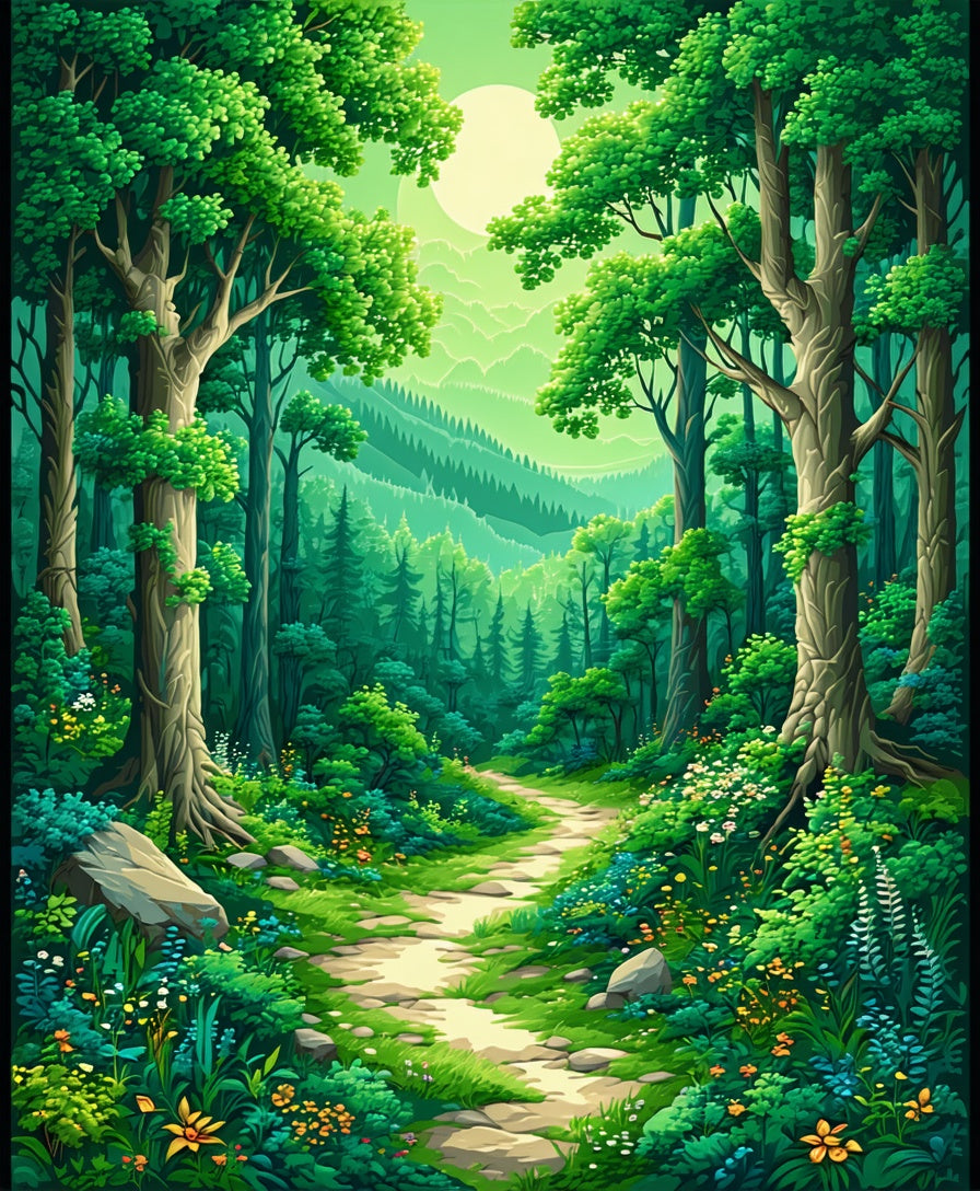 Enchanting Forest Path Whimsical Design Rug