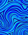 Vibrant Blue Swirl Pattern Design Rug