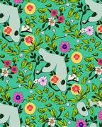 Whimsical Floral Animal Garden Rug