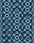 Navy Cream Starburst Geometric Pattern Rug