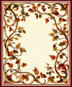 Ornate Floral Vines Autumn Rug