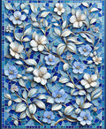 Blue Floral Mosaic Delight Rug