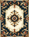 Ornate Floral Gold Scrollwork Rug