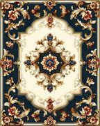 Ornate Floral Gold Scrollwork Rug