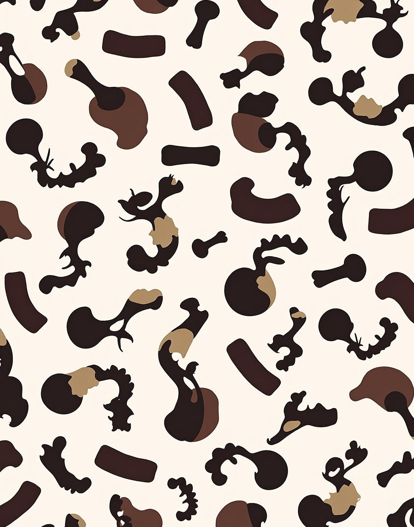 Abstract Earthy Tones Organic Shapes Rug