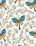 Nature Butterfly Botanical Art Rug