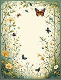 Whimsical Floral and Butterfly Garden Design Rug