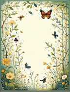 Whimsical Floral and Butterfly Garden Design Rug