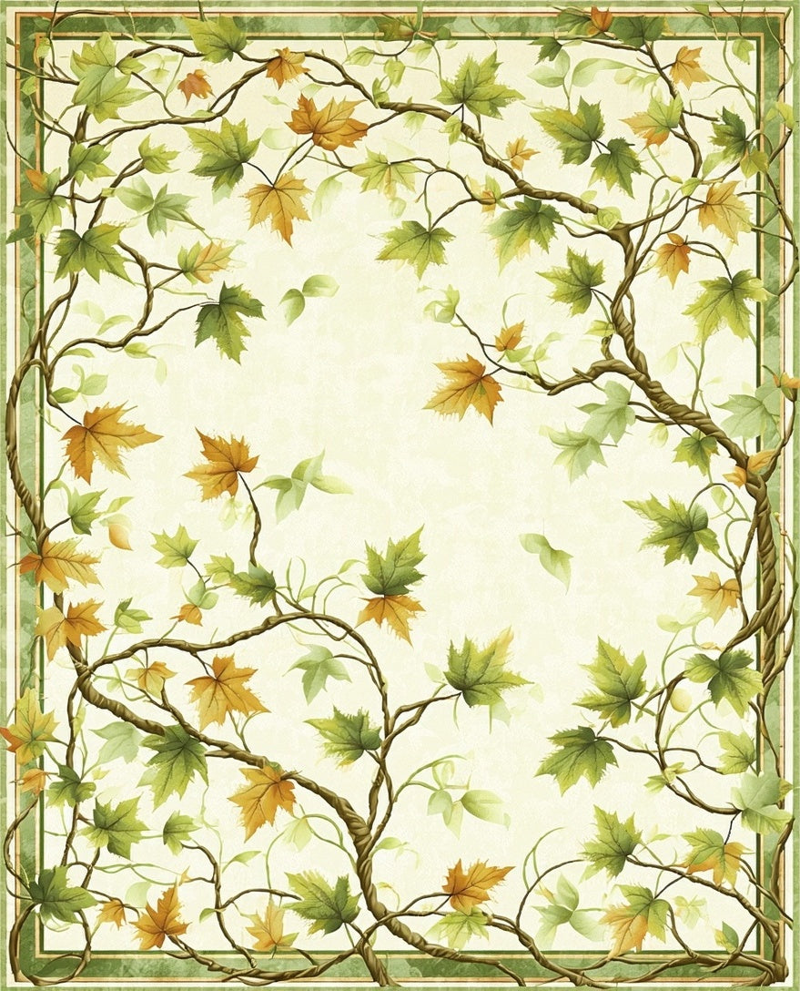 Vine and Leaf Autumn Woodland Design Rug