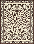 Cream and Brown Abstract Maze Rug