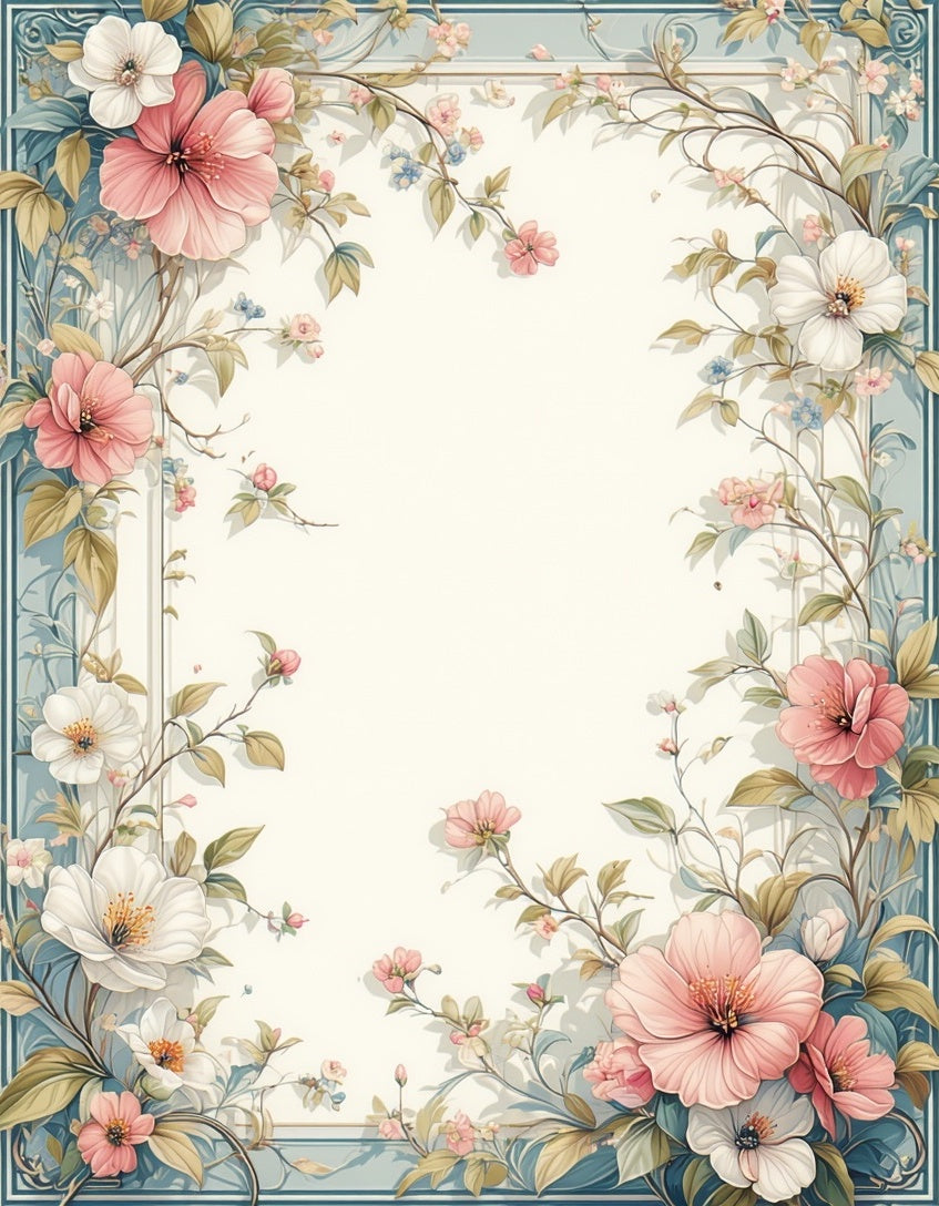 Soft Floral Vines With Delicate Blooms Rug