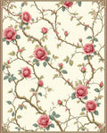 Vintage Rose Vine Floral Pattern Rug