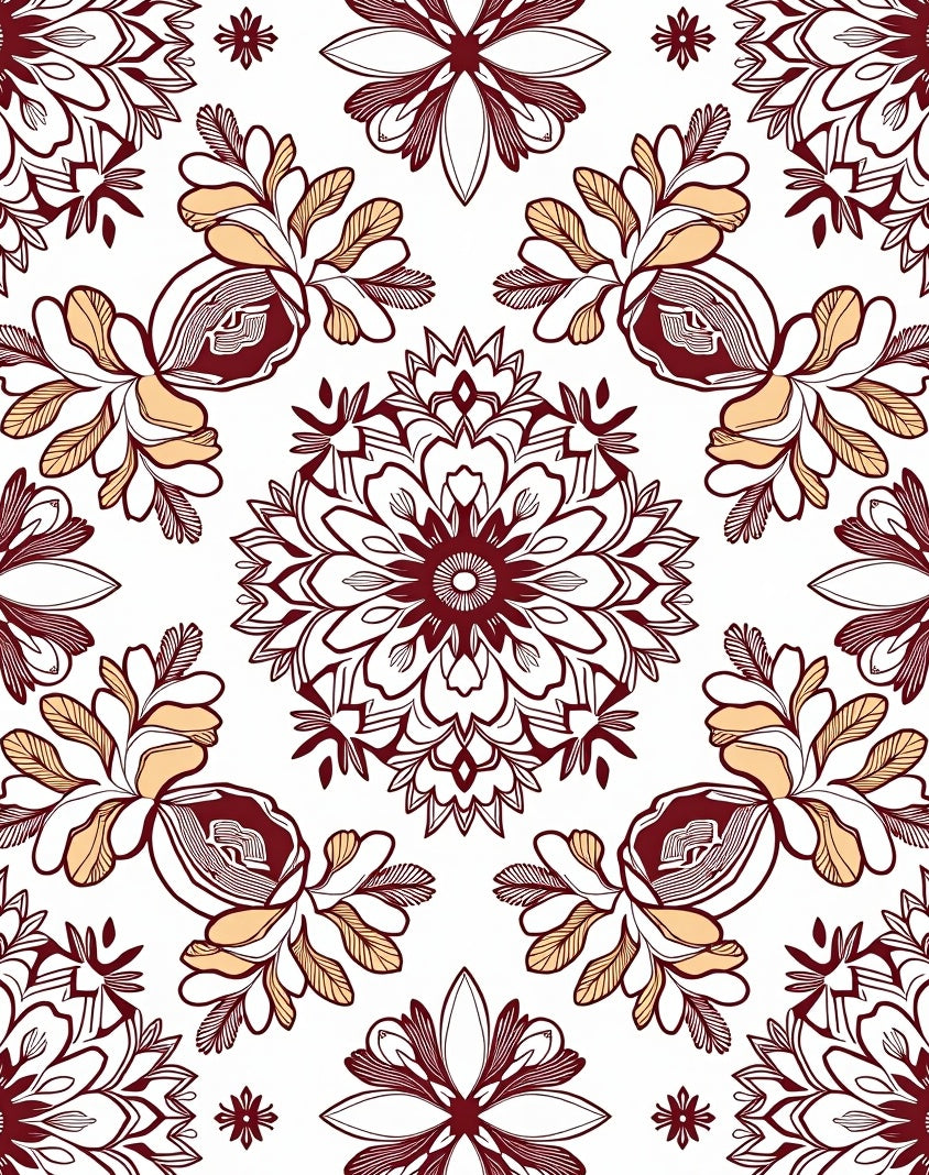 Intricate Floral Medallion Pattern Design Rug