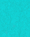 Turquoise Swirling Floral Line Art Rug