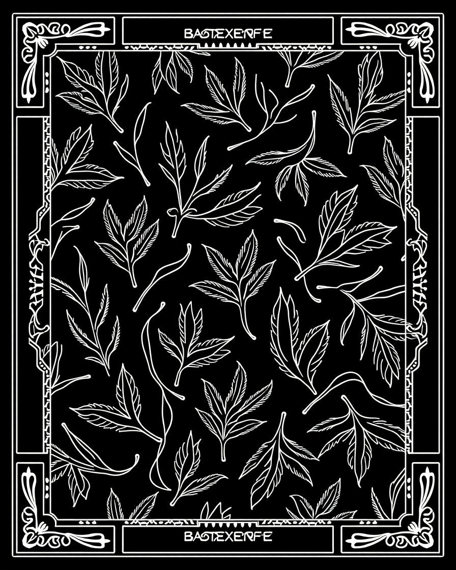 Black and White Foliage Vine Art Rug