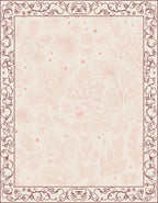 Delicate Floral Butterfly Vines Border Rug