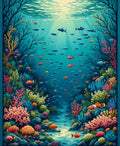 Aquatic Scene With Coral And Fish Rug