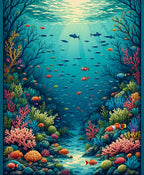 Aquatic Scene With Coral And Fish Rug