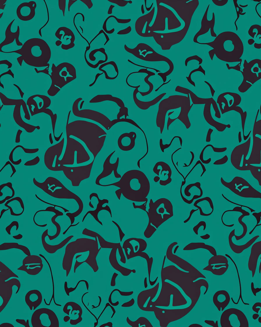 Dark Abstract Organic Pattern Rug