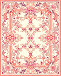 Ornate Floral Scrollwork Pastel Pattern Rug