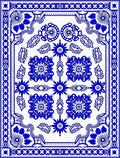 Bold Blue Floral Symmetry Layout Rug