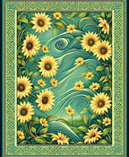 Sunflowers In Lush Green Waterscape Rug