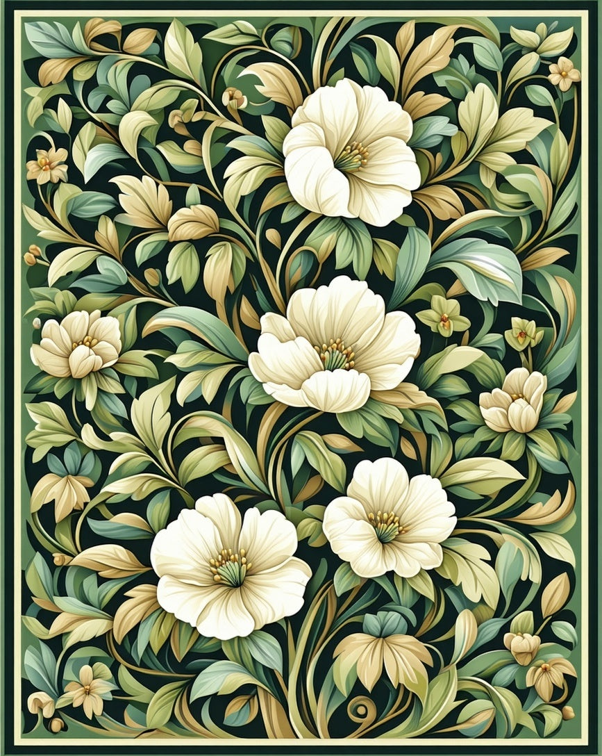 Classic Floral Vine Pattern Rug