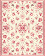 Pink Floral Medallion Pattern Rug