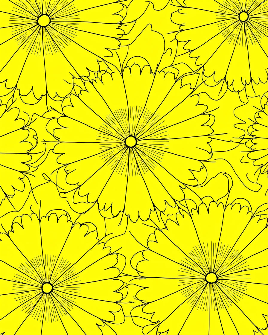 Bold Yellow Daisy Floral Design Rug
