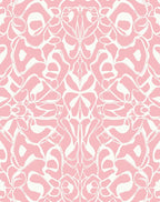 Pink White Organic Abstract Pattern Rug
