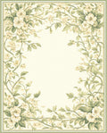 Vintage Floral Vine Scroll Pattern Rug