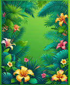 Lush Tropical Floral Leaf Pattern Rug