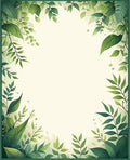 Lush Greenery Watercolor Leaf Pattern Rug