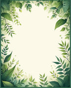 Lush Greenery Watercolor Leaf Pattern Rug