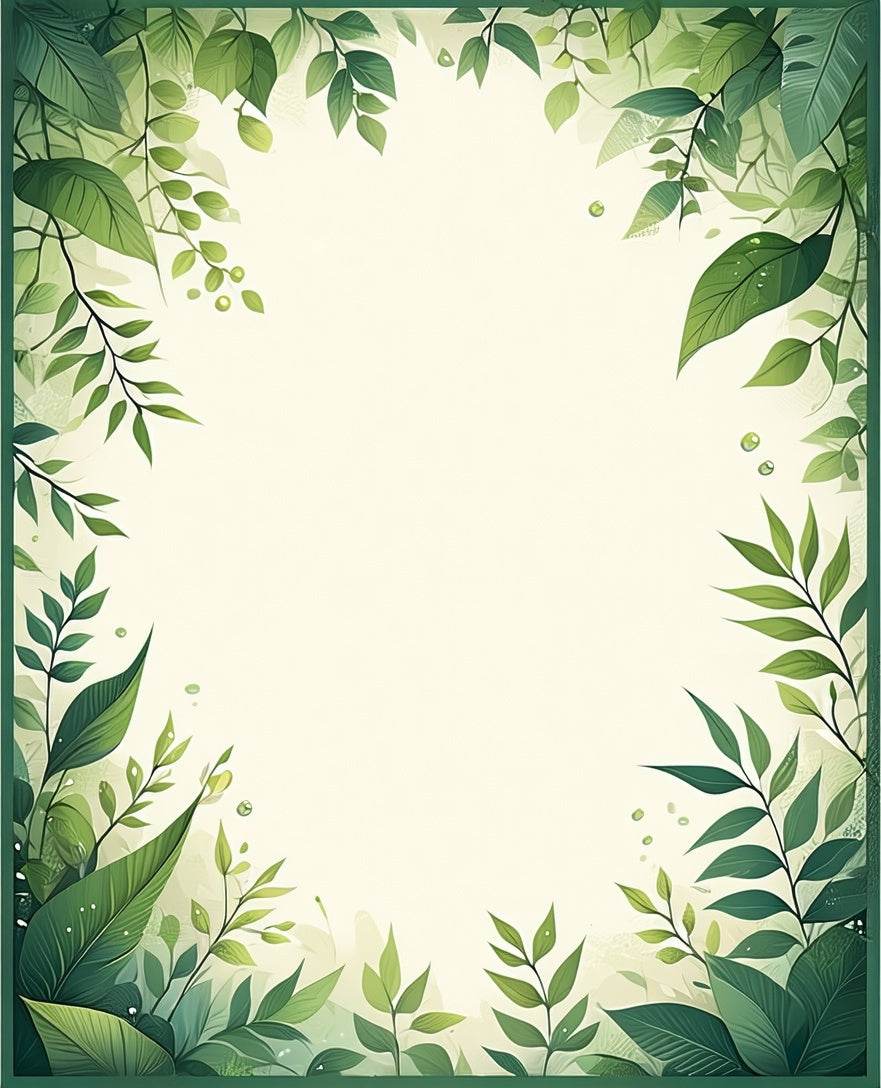 Lush Greenery Watercolor Leaf Pattern Rug