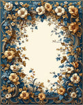 Elegant Floral Vine Art Nouveau Rug
