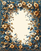 Elegant Floral Vine Art Nouveau Rug