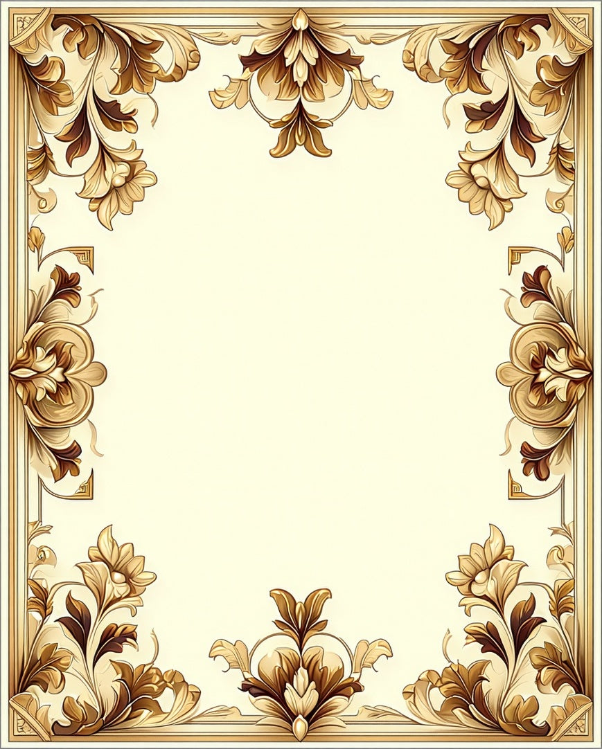 Antique Floral Baroque Filigree Design Rug