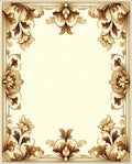 Antique Floral Baroque Filigree Design Rug